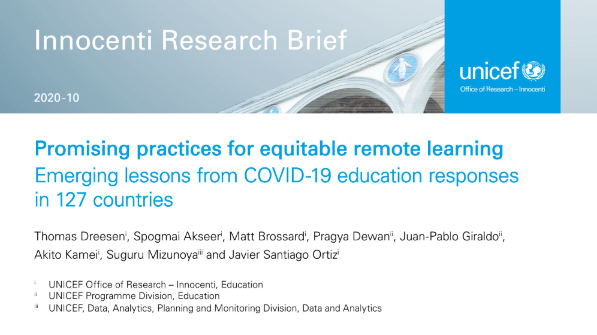 Promising Practices for Equitable Remote Learning: Emerging Lessons from COVID-19 Education Responses in 127 Countries