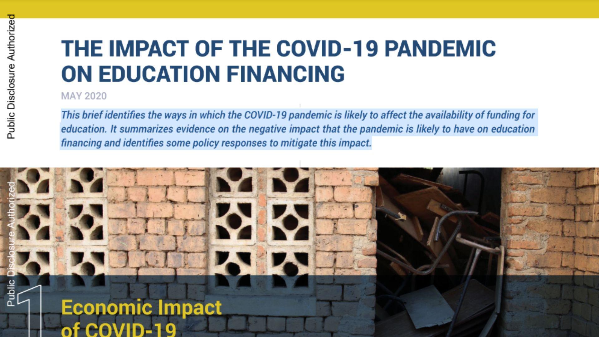 The Impact of the COVID-19 Pandemic on Education Financing