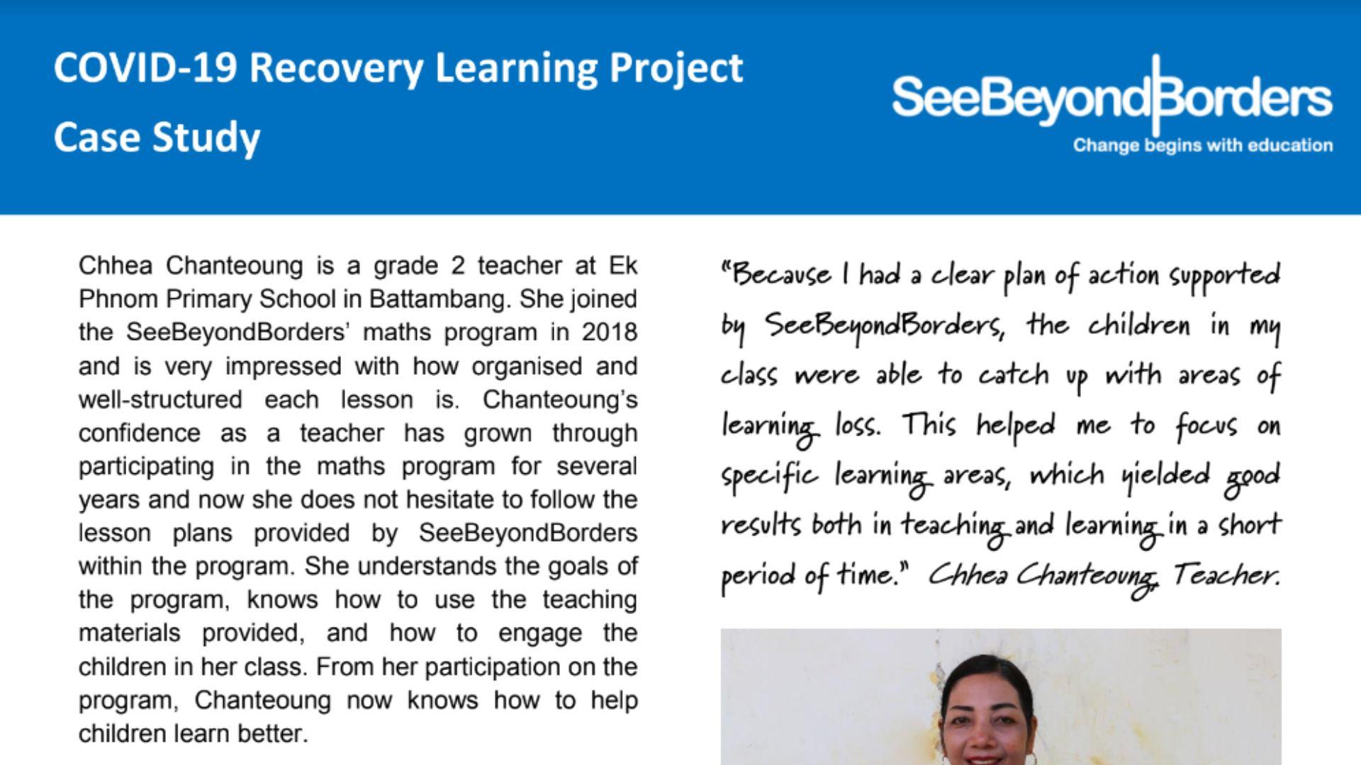 COVID-19 Recovery Learning Project - Case Study