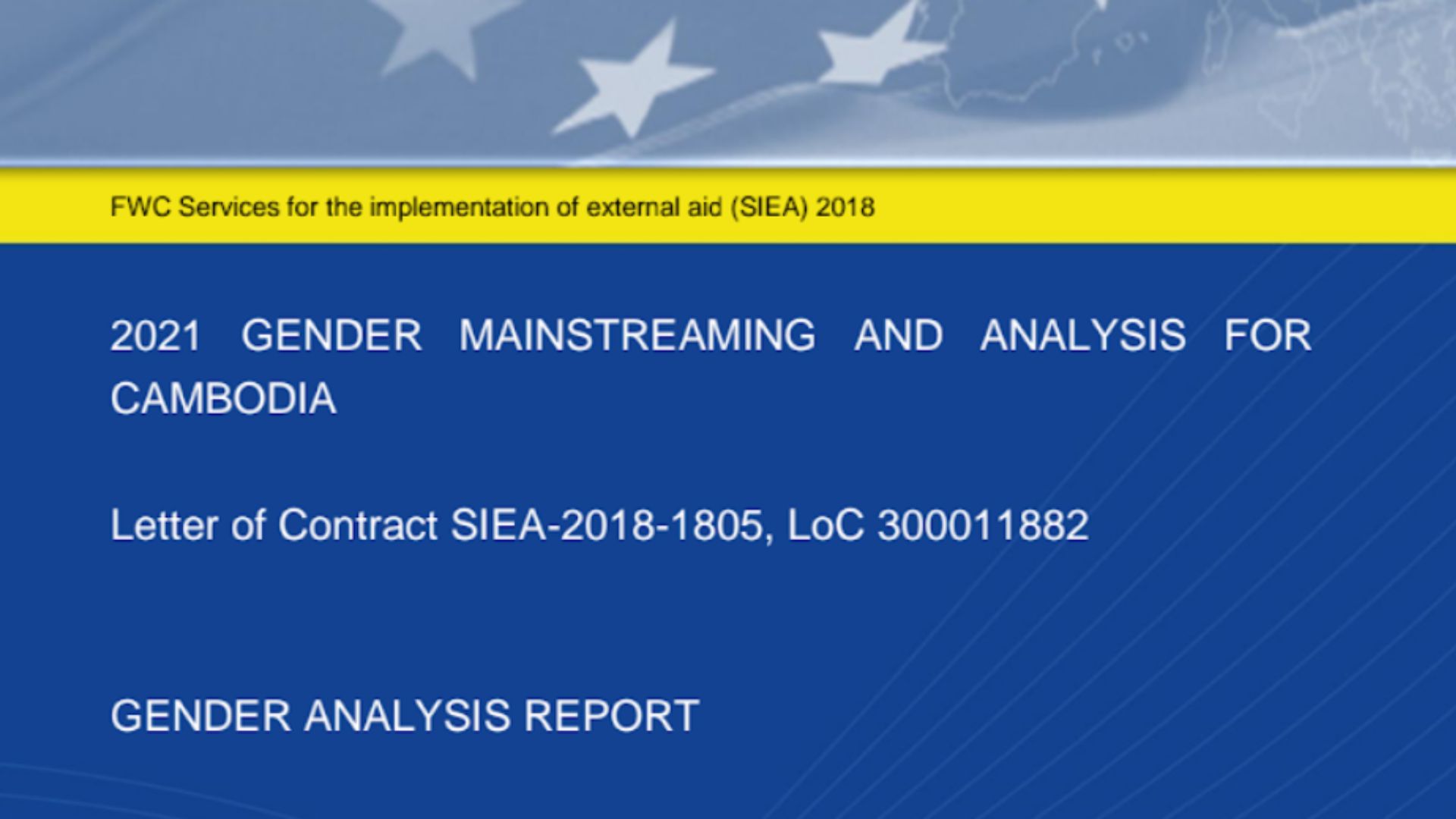 2021 Gender Mainstreaming and Analysis for Cambodia - Gender Analysis Report