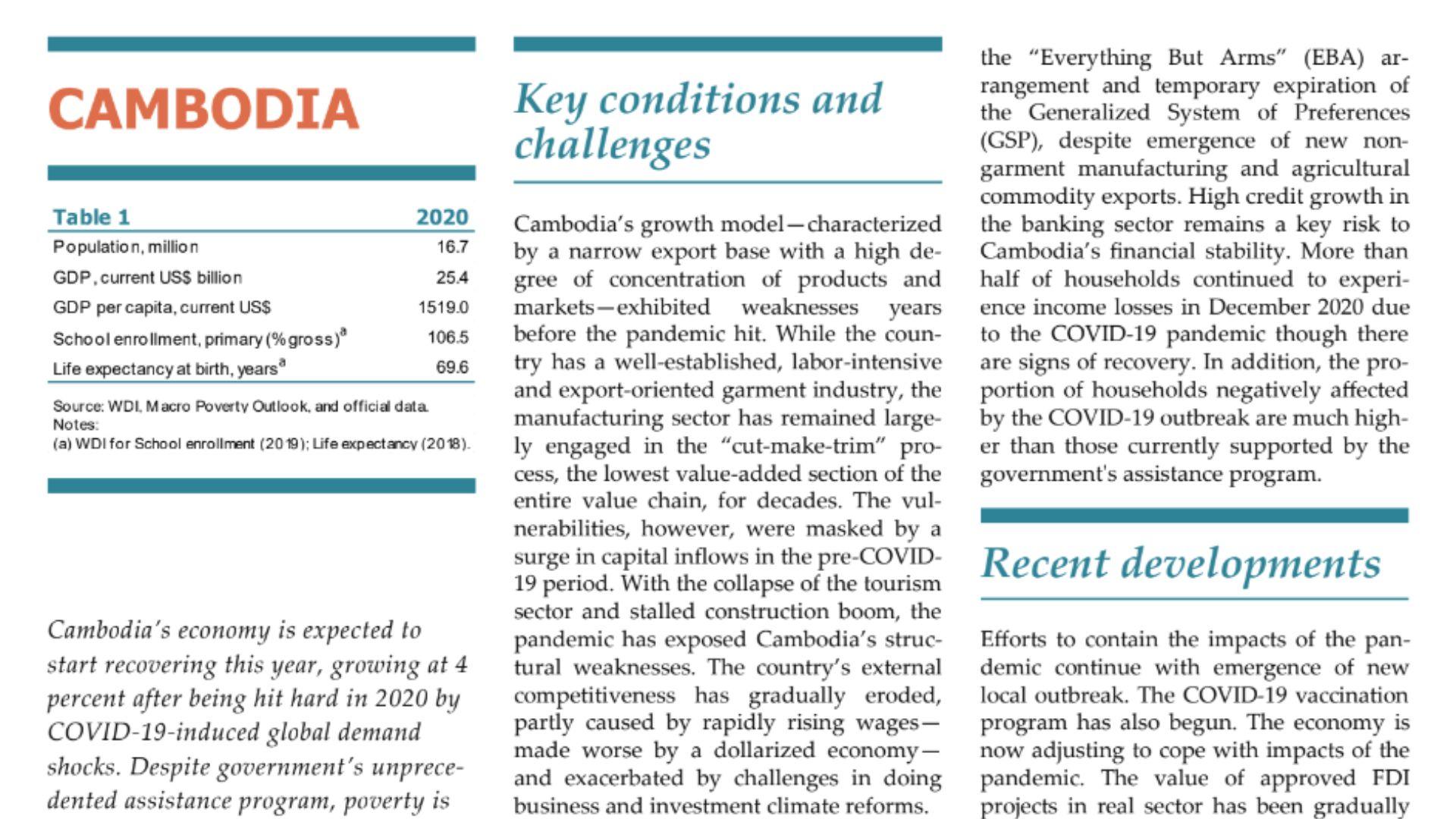 Cambodia Macro Poverty Outlook