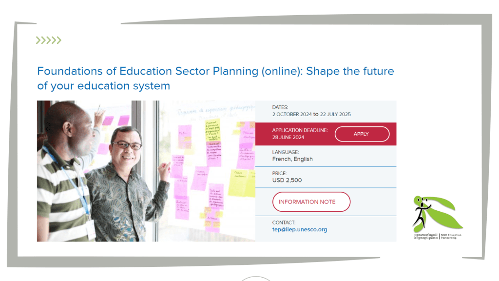 Foundations of Education Sector Planning (online): Shape the future of your education system