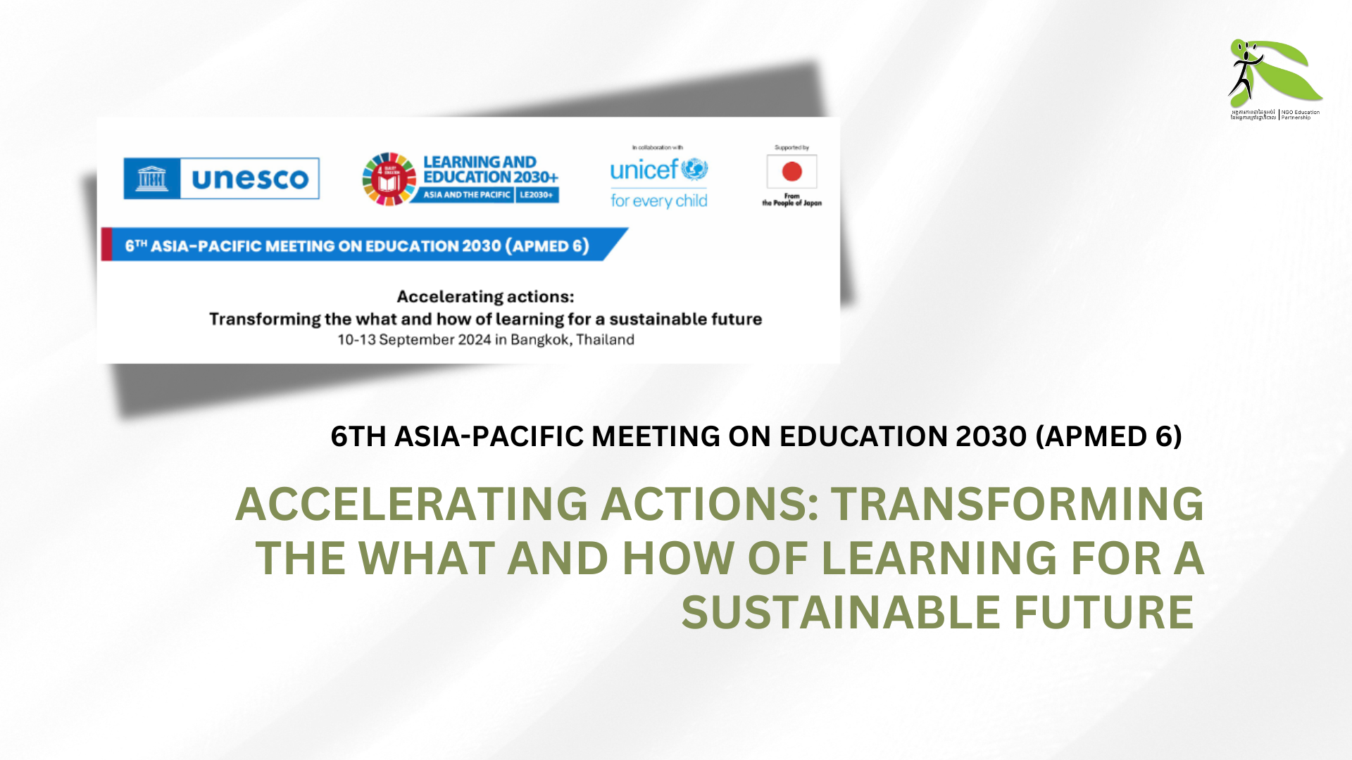 APMED 6: Accelerating actions Transforming the what and How of Learning for a Sustainable Future