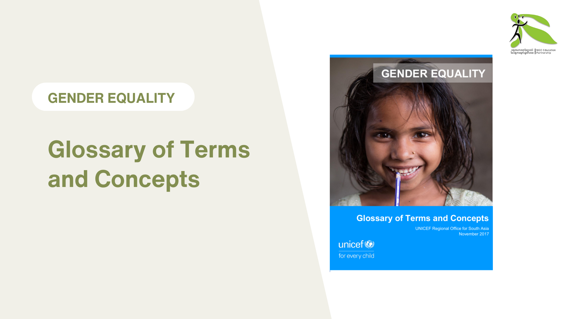 Gender Equality: Glossary of Terms and Concepts