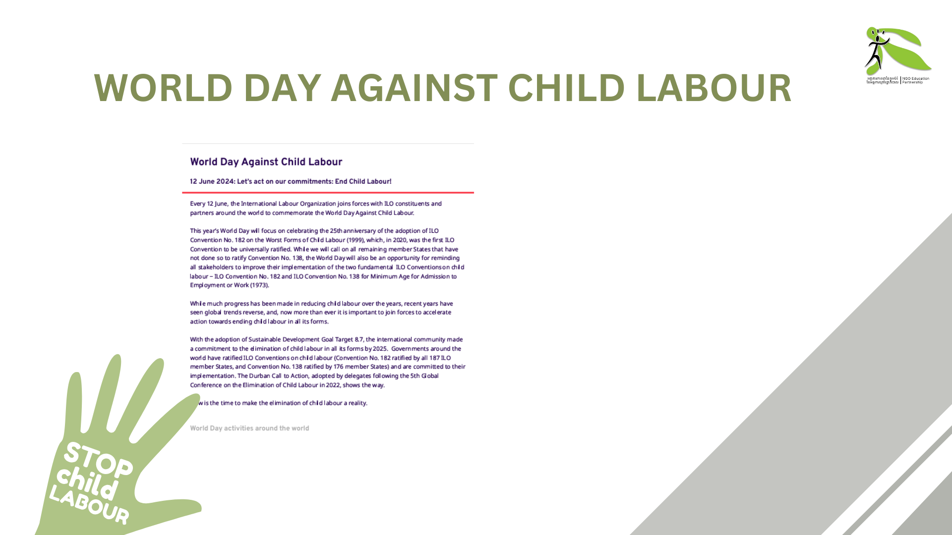 World Day Against Child Labour