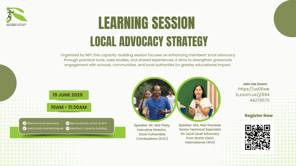 NEP to Host Online Learning Session on Local Advocacy Strategy